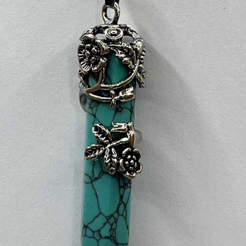 Pendant - Flower - Blue Howlite