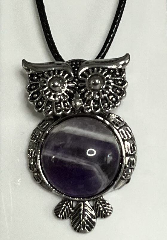 Pendant - Owl - Amethyst